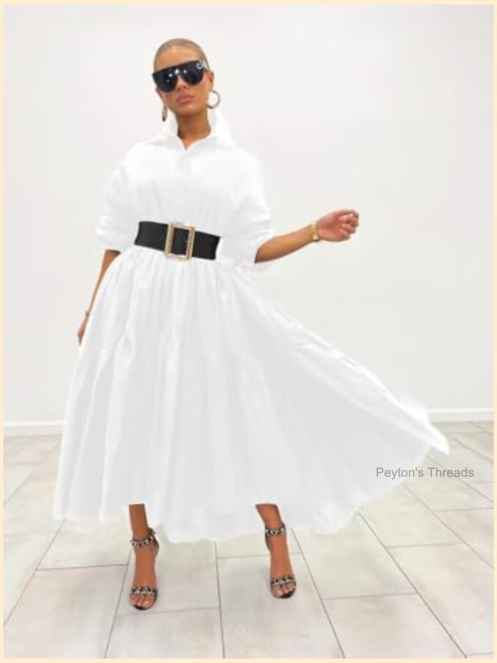 Long Sleeve Maxi Shirt Dress with Button Down and Pleated Details - Picture 2 of 7